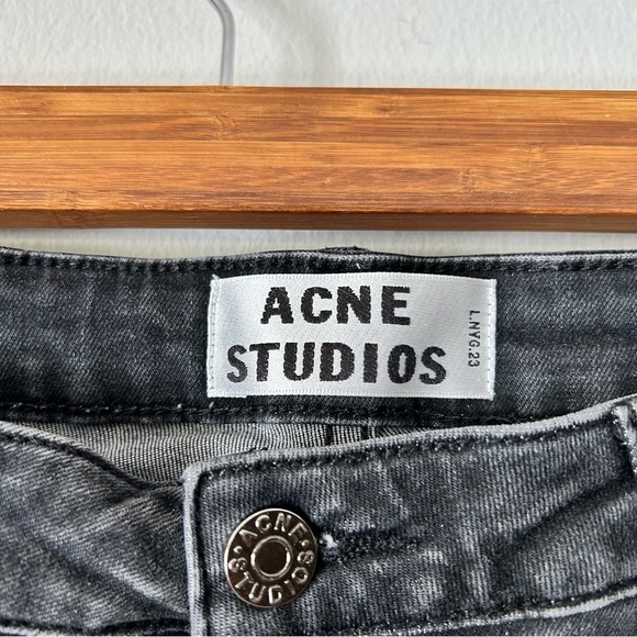 ACNE STUDIOS Women Skin 5 Used Faded Black Skinny Slim Fit Jeans Size W28 L34 - Picture 6 of 8